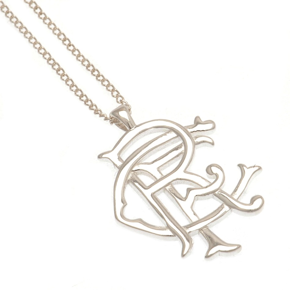 FC Rangers řetízek na krk s&nbsp;přívěškem Sterling Silver Pendant & Chain Fixed - FC Rangers klíčenky, náramky, šperky
