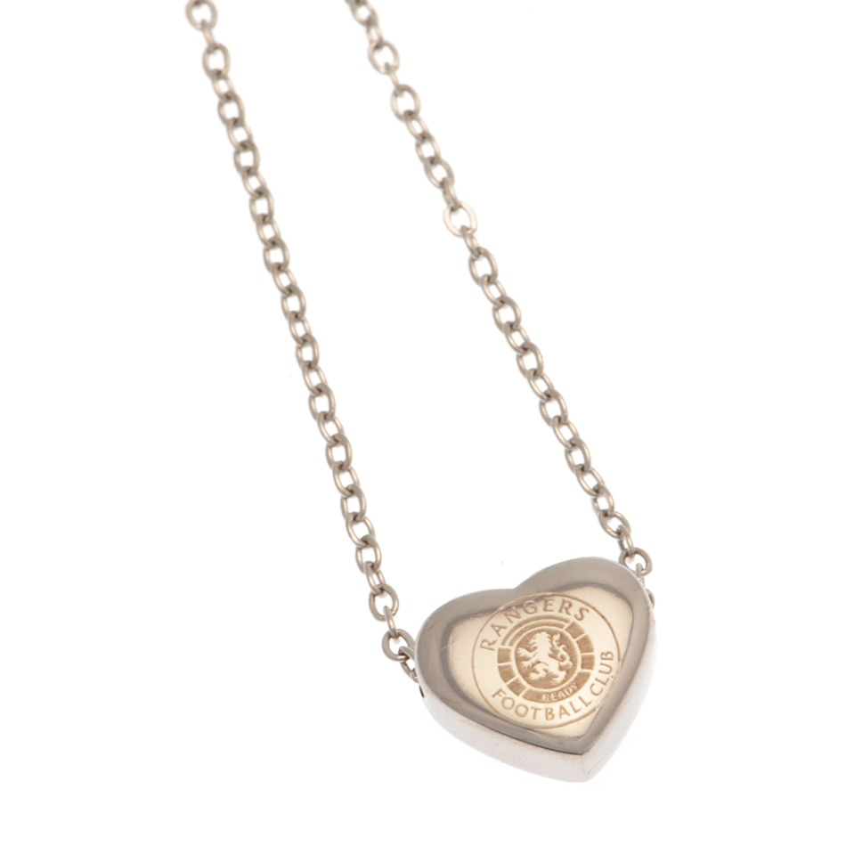 FC Rangers přívěšek na krk Stainless Steel Heart Necklace - FC Rangers klíčenky, náramky, šperky