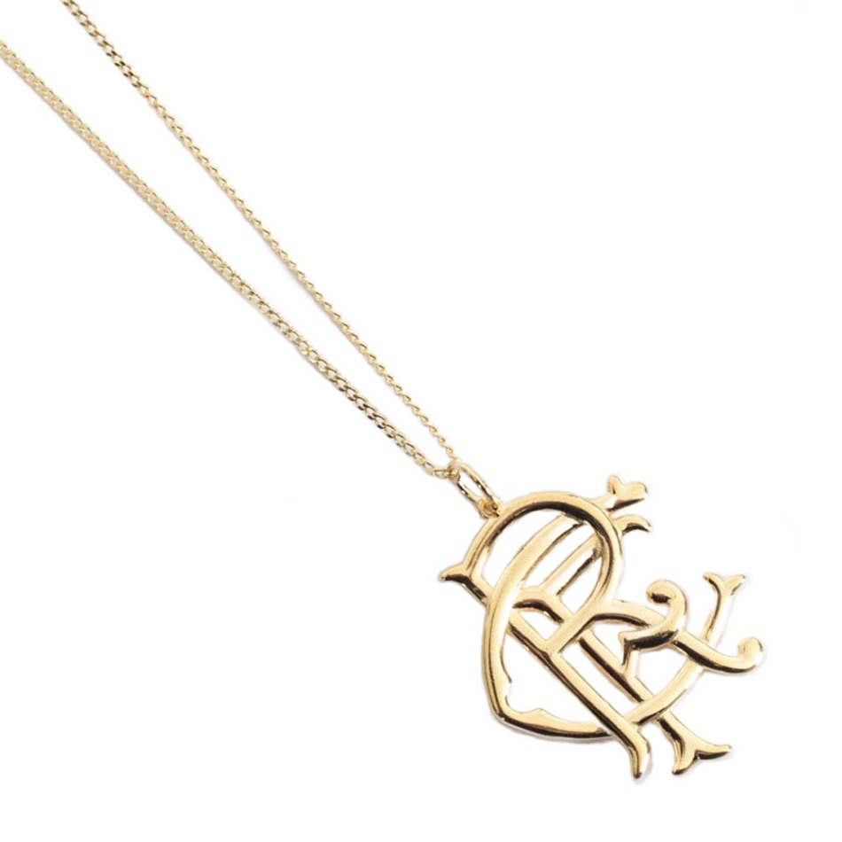 FC Rangers řetízek na krk s přívěškem 18ct Gold Plated on Silver