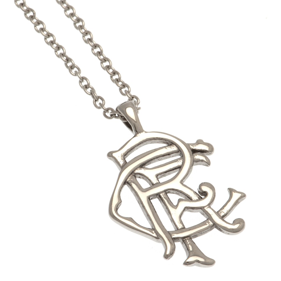 FC Rangers řetízek na krk s&nbsp;přívěškem Scroll Crest Stainless Steel Pendant & Chain - FC Rangers klíčenky, náramky, šperky