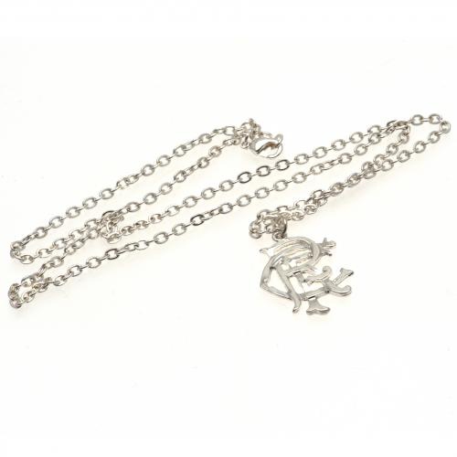 FC Rangers řetízek na krk s&nbsp;přívěškem Silver Plated Pendant & Chain - FC Rangers klíčenky, náramky, šperky