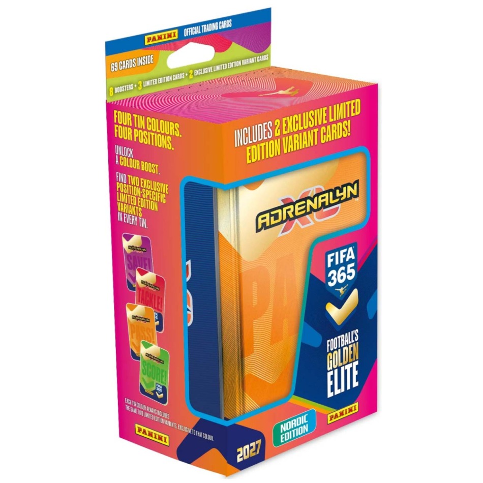 Fotbalové boxy fotbalové karty FIFA 365 Adrenalyn XL 2027 Mega Tin Nordic - Fotbalové boxy