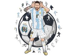 Fotbalové reprezentace dřevěné puzzle Argentina Messi 150 pcs