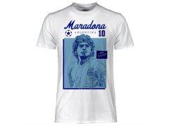 Fotbalové reprezentace pánské tričko Argentina Diego Maradona Photo white