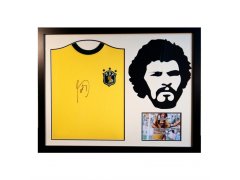 Legendy zarámovaný dres Brasil Socrates Signed Shirt Silhouette