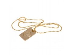 Leicester City řetízek na krk se psí známkou Gold Plated Dog Tag & Chain