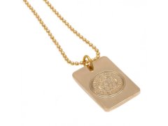 Leicester City řetízek na krk se psí známkou Gold Plated Dog Tag & Chain