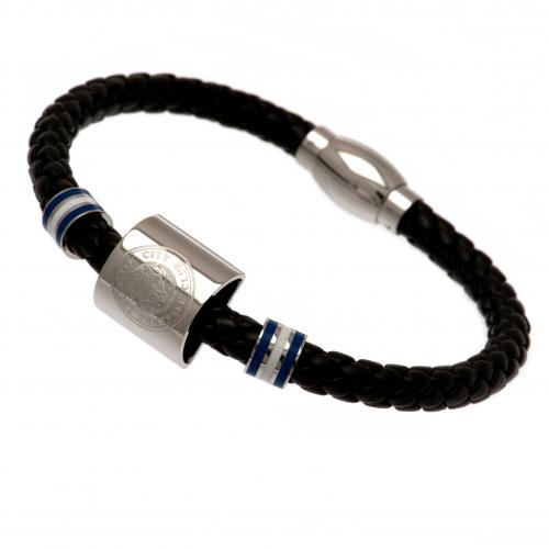 Leicester City kožený náramek Colour Ring Leather Bracelet