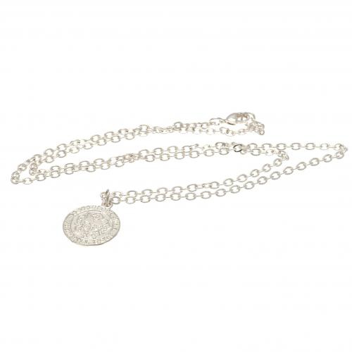 Leicester City řetízek na krk s&nbsp;přívěškem Silver Plated Pendant & Chain - Leicester City klíčenky, náramky, šperky