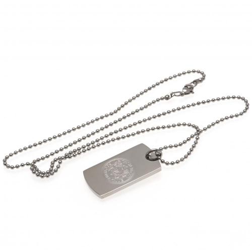 Leicester City řetízek na krk se psí známkou Engraved Dog Tag & Chain - Leicester City klíčenky, náramky, šperky
