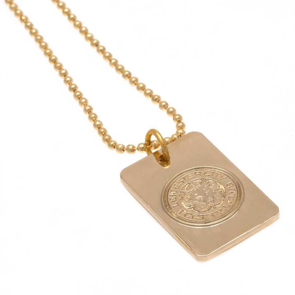 Leicester City řetízek na krk se psí známkou Gold Plated Dog Tag & Chain