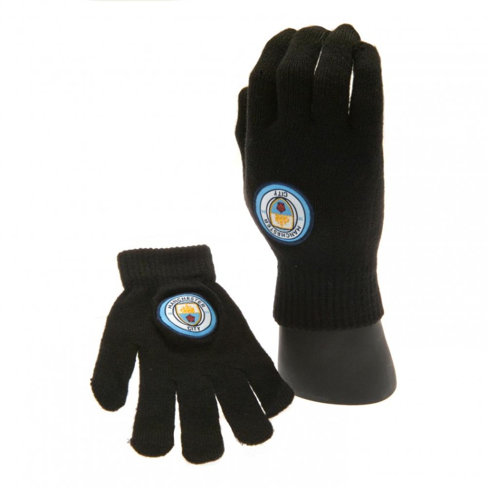 Manchester City dětské rukavice Knitted Gloves Junior - Manchester City dětské oblečení