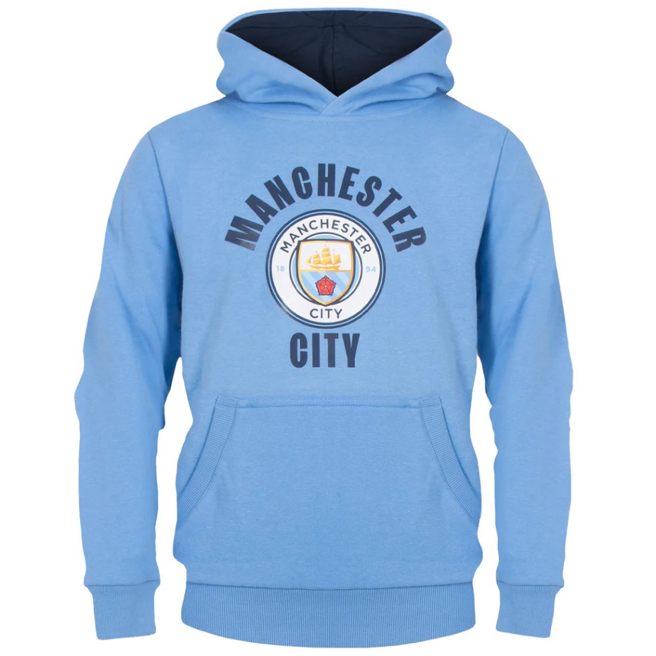 Manchester City dětská mikina s kapucí Hoody sky