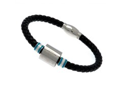 Manchester City kožený náramek Colour Ring Leather Bracelet