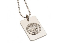 Manchester City řetízek na krk se psí známkou Silver Plated Dog Tag & Chain