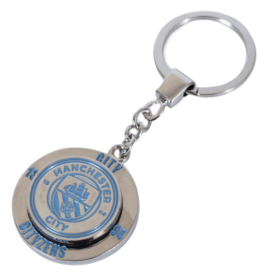 Manchester City přívěšek na klíče Fidget Spinner - Manchester City klíčenky, náramky, šperky