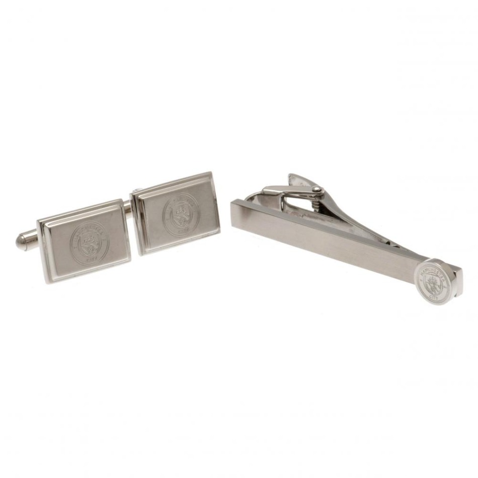 Manchester City set kravatová spona a manžetové knoflíčky Tie Slide & Cufflink Set