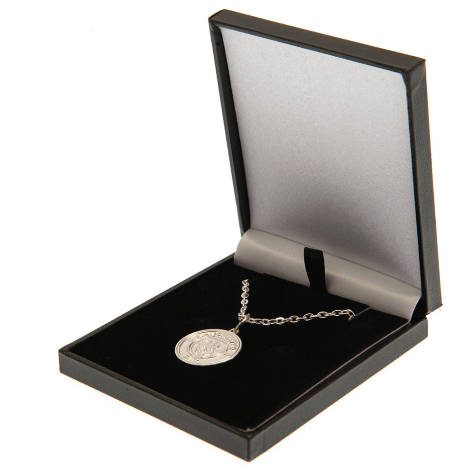 Manchester City přívěšek na krk Silver Plated Boxed Pendant - Manchester City klíčenky, náramky, šperky