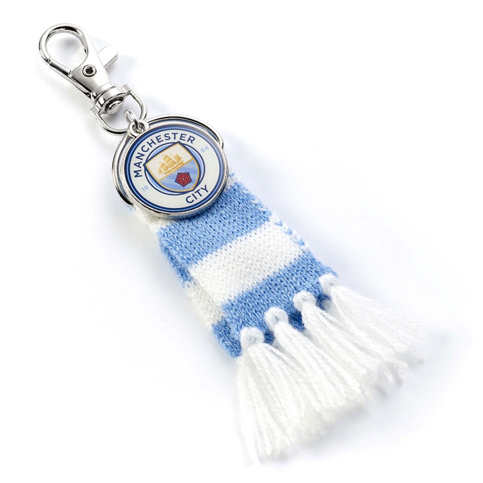 Manchester City přívěšek na tašku Blue Bar Scarf - Manchester City klíčenky, náramky, šperky