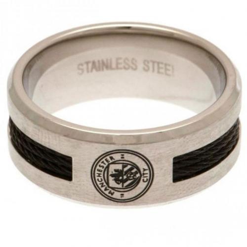 Manchester City prsten Black Inlay Medium - Manchester City klíčenky, náramky, šperky