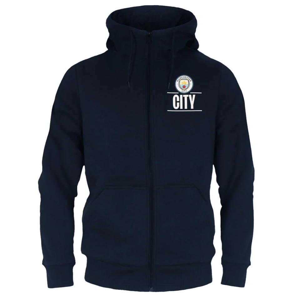 Manchester City pánská mikina s kapucí SLab zip navy