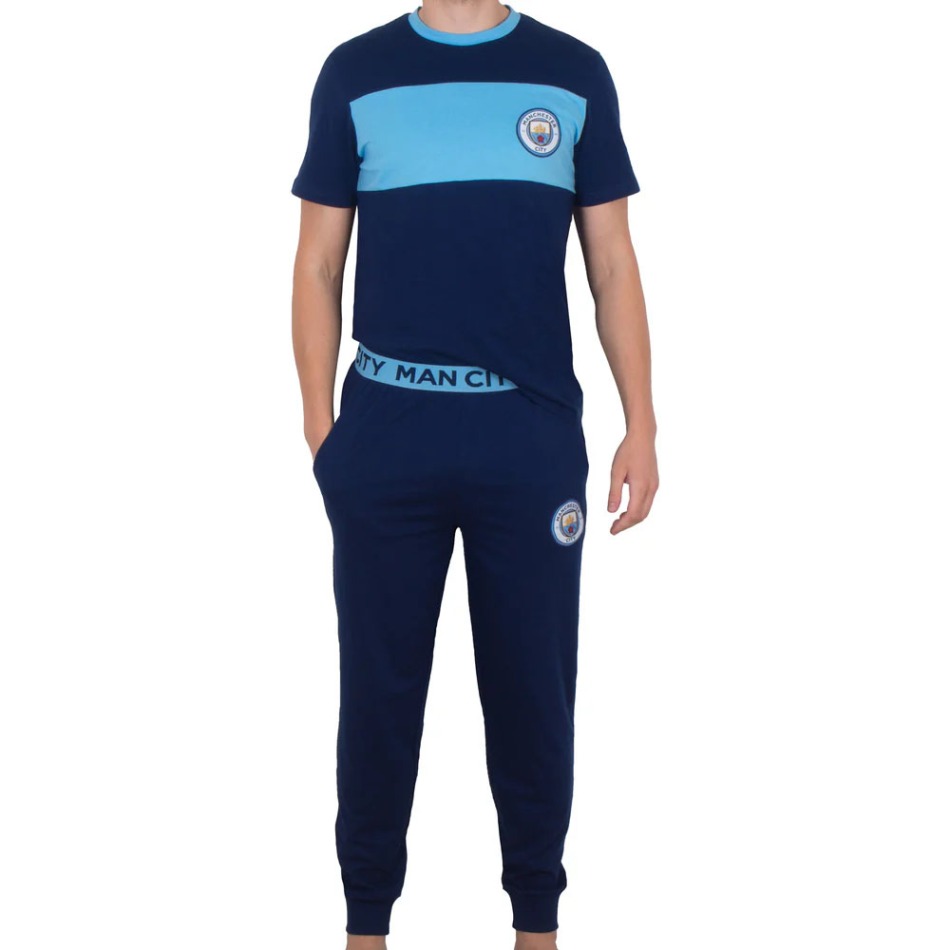 Manchester City pánské pyžamo Long Stripe