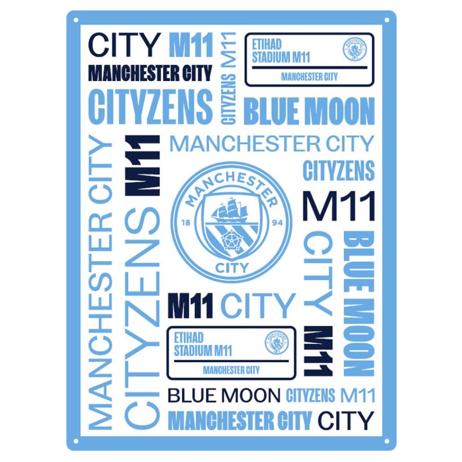 Manchester City FC Large Montage Sign - Manchester City ostatní suvenýry