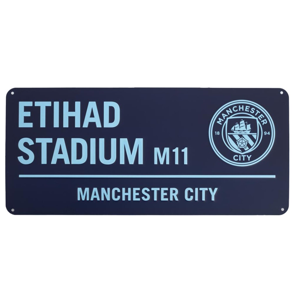 Manchester City cedule na zeď Two Tone Street - Manchester City vlajky, plakáty