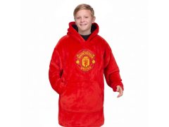 Manchester United dětská mikina s&nbsp;kapucí oversize blanket red