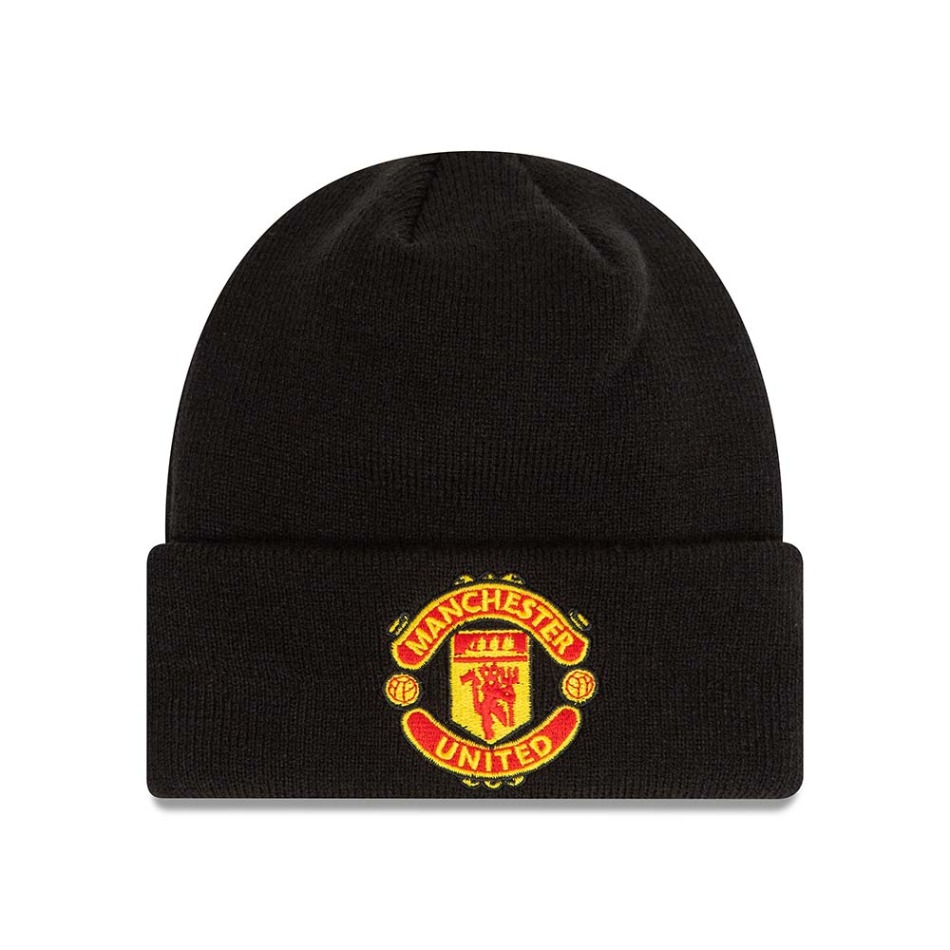 Manchester United dětská čepice baseballová kšiltovka Cuff Knit black - Manchester United dětské oblečení