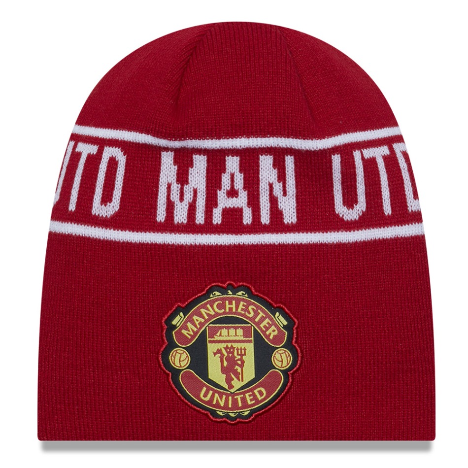 Manchester United zimní čepice Wordmark Skull - Manchester United kšiltovky, čepice, rukavice