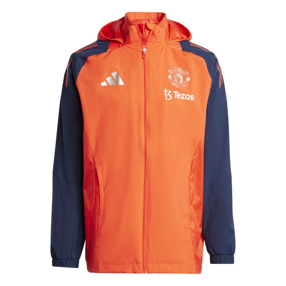 Manchester United pánská bunda s&nbsp;kapucí Allweather bright red - Manchester United mikiny, bundy