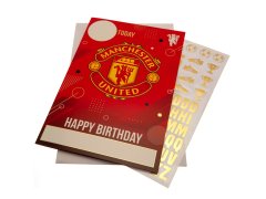 Manchester United narozeninové přání se samolepkami To the No.1 Utd fan have an amazing day