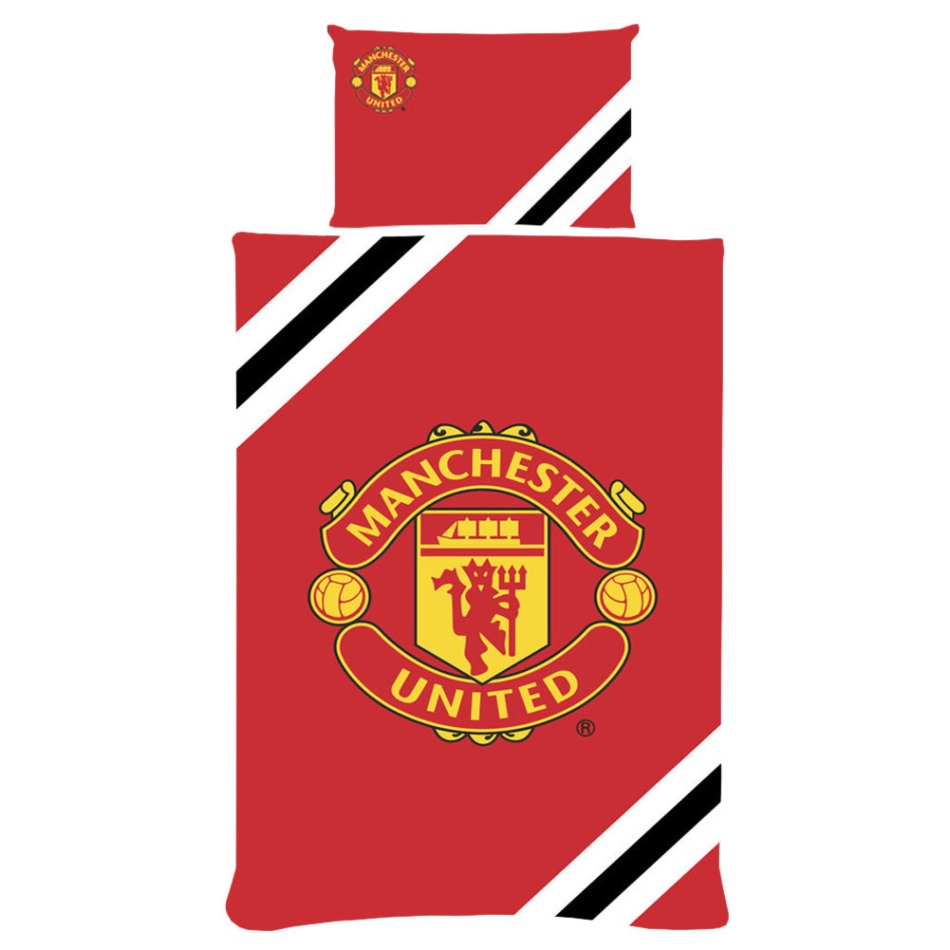 Manchester United povlečení na jednu postel Core Stripe Single Duvet Set - Manchester United povlečení, ručníky, deky