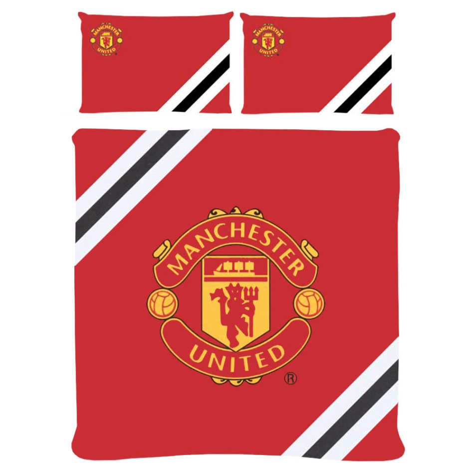 Manchester United povlečení na dvojpostel Core Stripe - Manchester United povlečení, ručníky, deky
