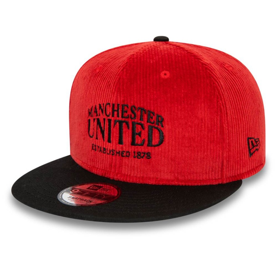 Manchester United čepice flat kšiltovka 9Fifty Midcord - Manchester United šály, čepice, rukavice