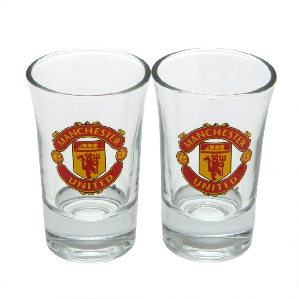 Manchester United panák štamprle 2pk Shot Glass Set - Manchester United sklenice, hrníčky, misky