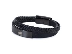 Newcastle United kožený náramek Black IP Leather Bracelet