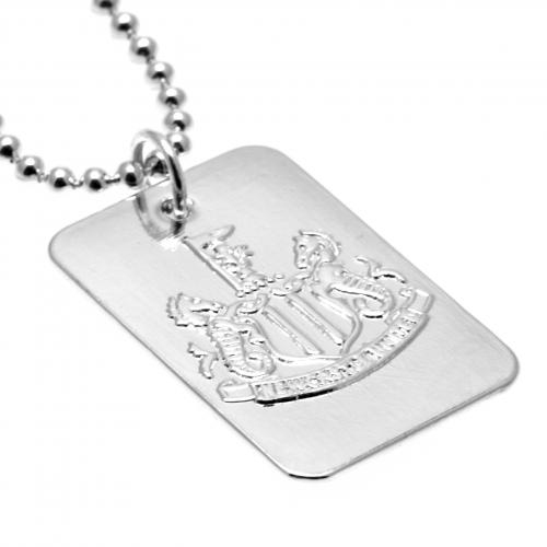 Newcastle United řetízek na krk se psí známkou Silver Plated Dog Tag & Chain - Newcastle United klíčenky, náramky, šperky