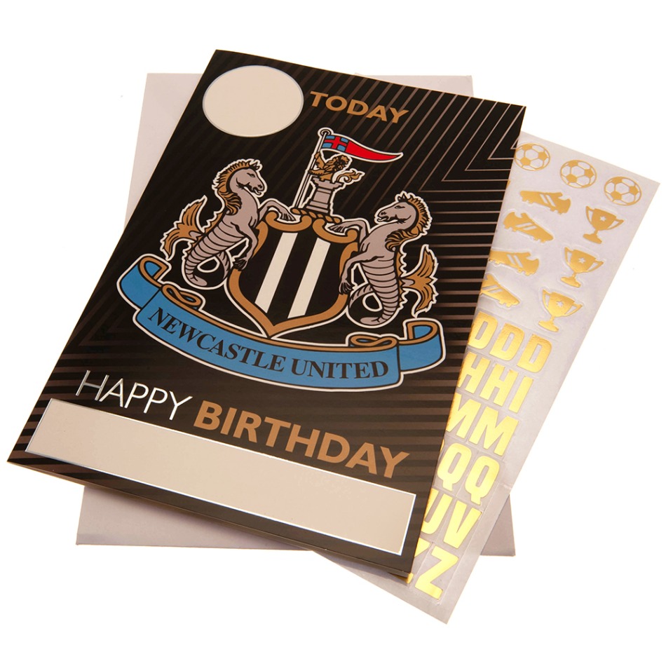 Newcastle United narozeninové přání se samolepkami Hope you have a&nbsp;fantastic birthday! - Newcastle United ostatní suvenýry