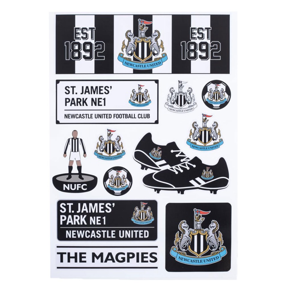 Newcastle United samolepky A4 Set 12 pcs - Newcastle United ostatní suvenýry