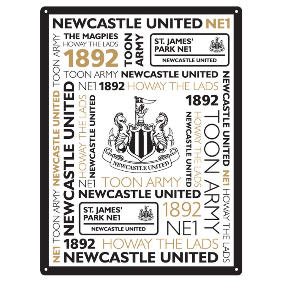 Newcastle United FC Large Montage Sign - Newcastle United ostatní suvenýry