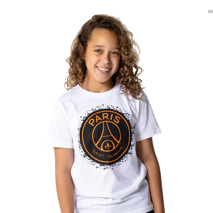 Paris Saint Germain dětské tričko Stripe Logo white - Paris Saint Germain dětské oblečení
