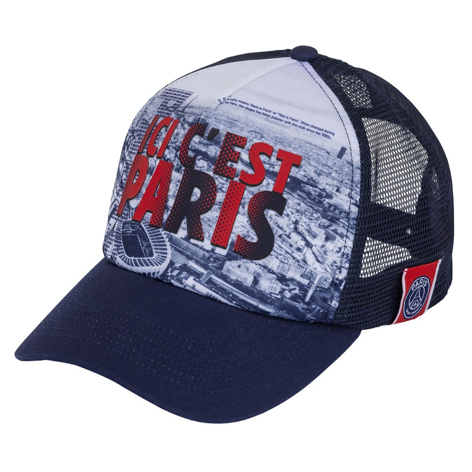 Paris Saint Germain čepice baseballová kšiltovka Trucker Ici c´est Paris - Paris Saint Germain šály, čepice, rukavice