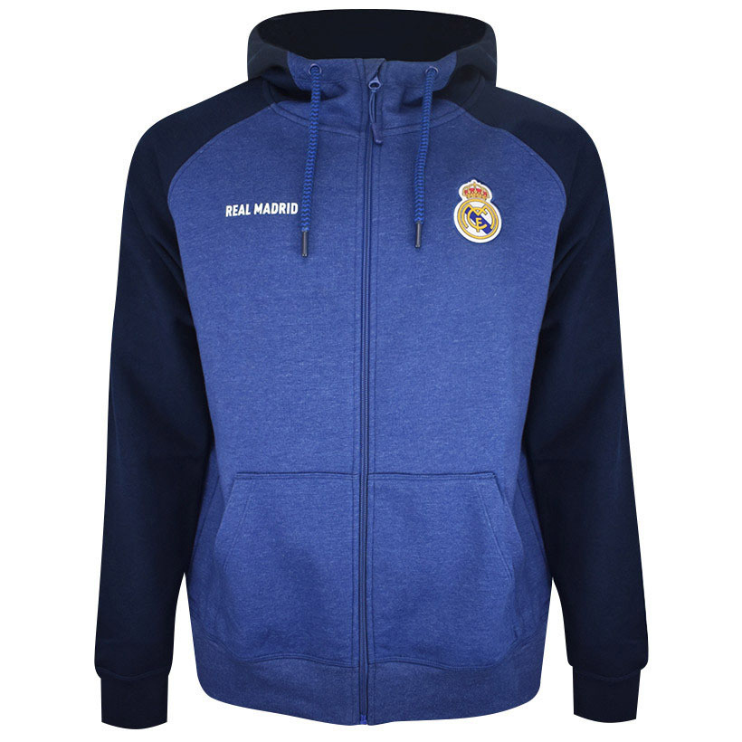 Real Madrid dětská mikina s&nbsp;kapucí Zip azul - Real Madrid dětské oblečení