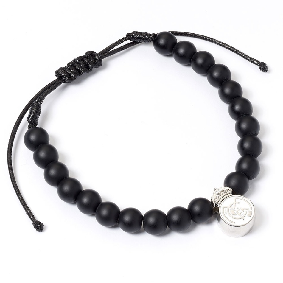 Real Madrid náramek Black Bead Bracelet