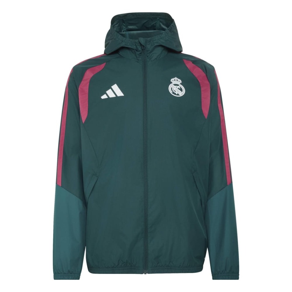Real Madrid pánská bunda s&nbsp;kapucí Tiro Allweather aurora - Real Madrid mikiny, bundy