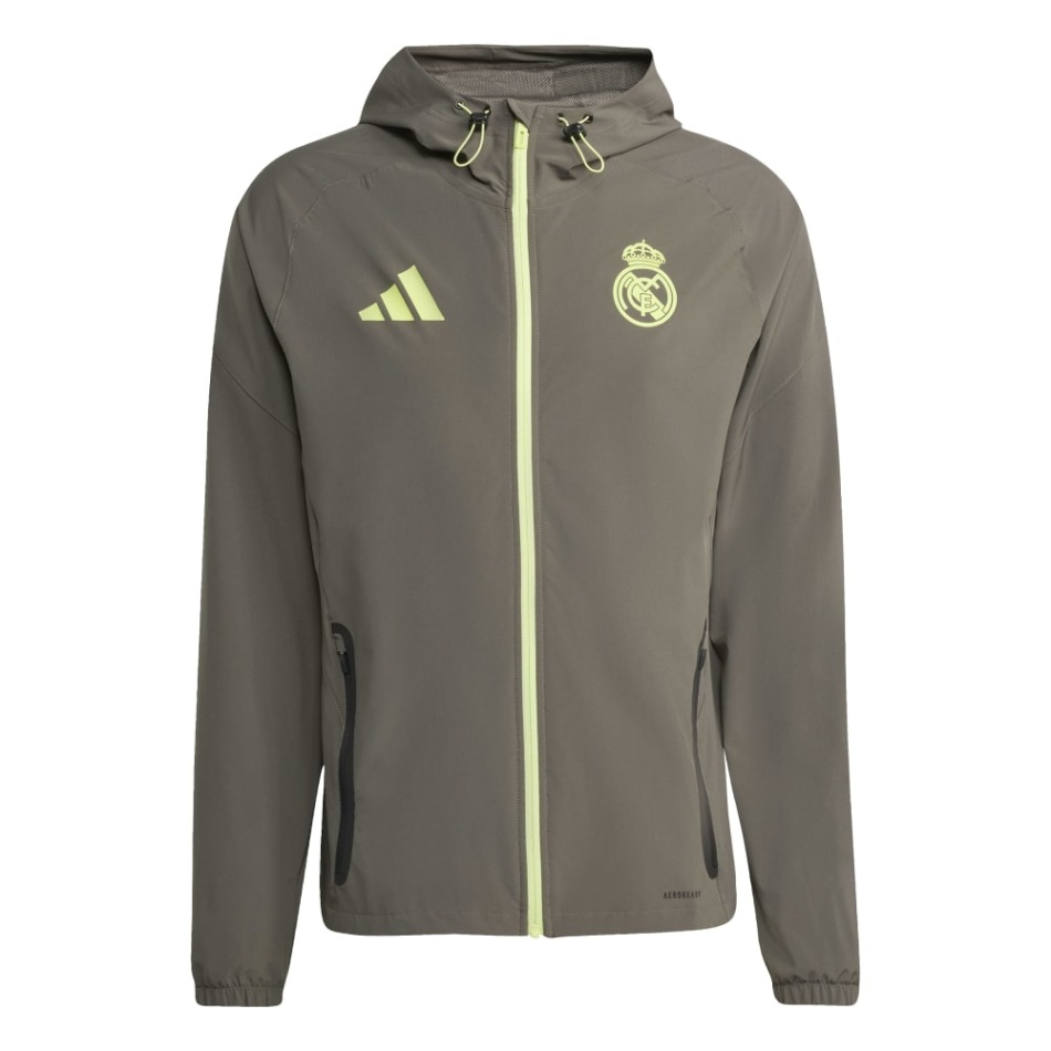 Real Madrid pánská bunda s&nbsp;kapucí Vis Tech Travel green - Real Madrid mikiny, bundy