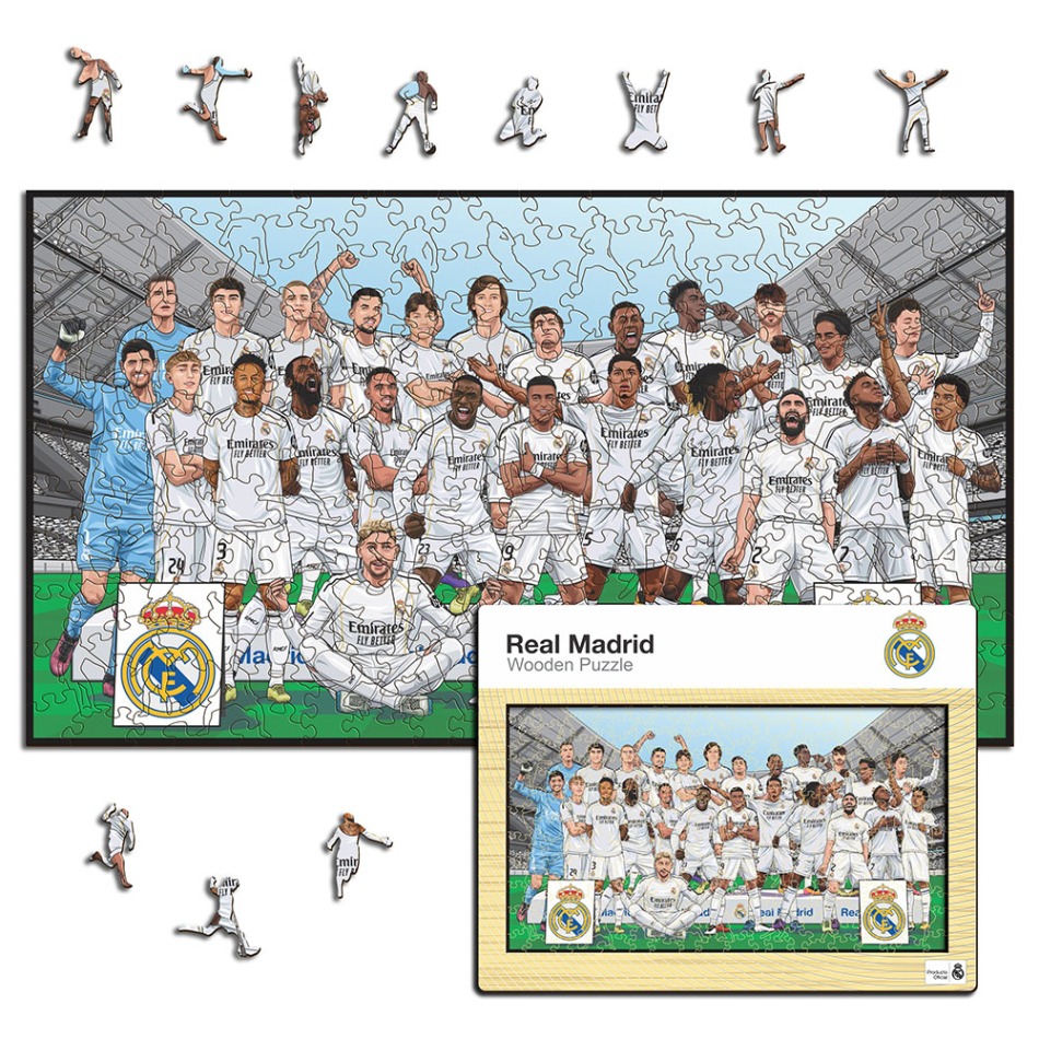 Real Madrid dřevěné puzzle 25/26 Team 500 pcs - Real Madrid ostatní suvenýry