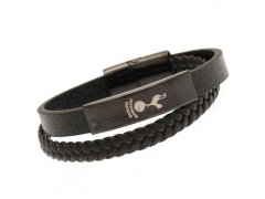 Tottenham Hotspur kožený náramek Black IP Leather Bracelet